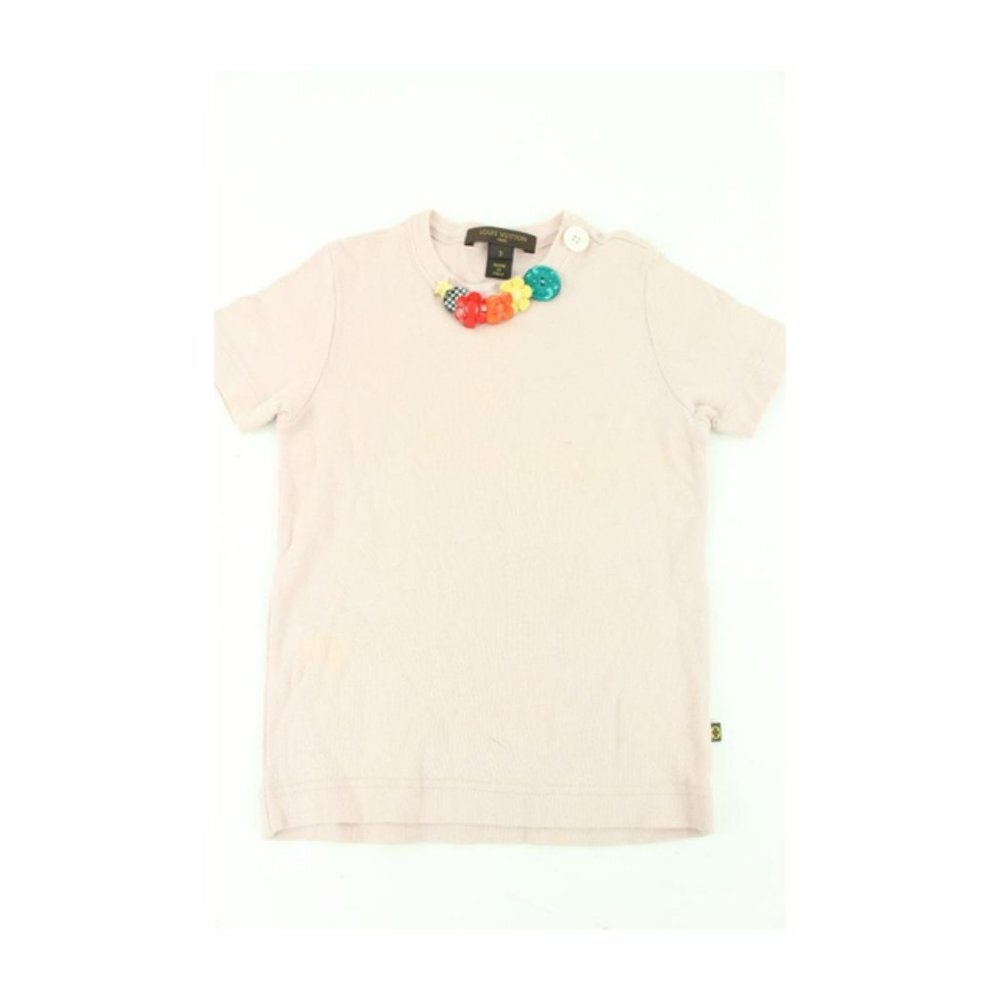 Louis Vuitton Ultra Rare Little Girls Size 3 Multicolor Charm Pink T-Shirt 124lv